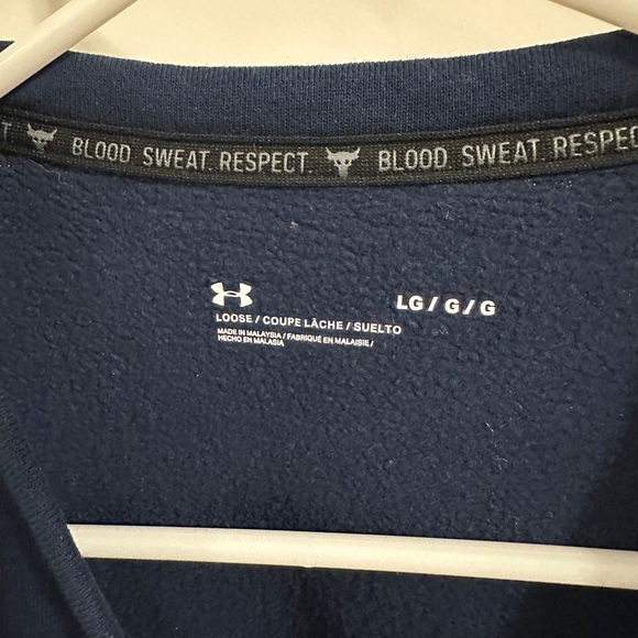 Under Armour Project Rock Blue Crewneck Sweatshirt Size Large Women's Oversized - Picture 6 of 10